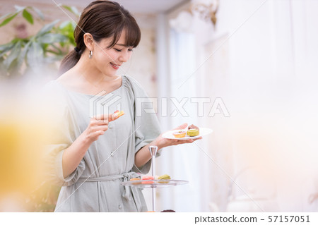 Ladies Afternoon Tea Sweets Baked Goods 57157051