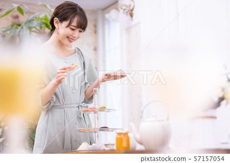 Ladies Afternoon Tea Sweets Baked Goods 57157054