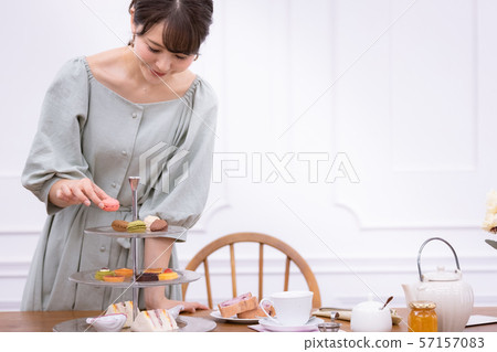Ladies Afternoon Tea Sweets Baked Goods 57157083