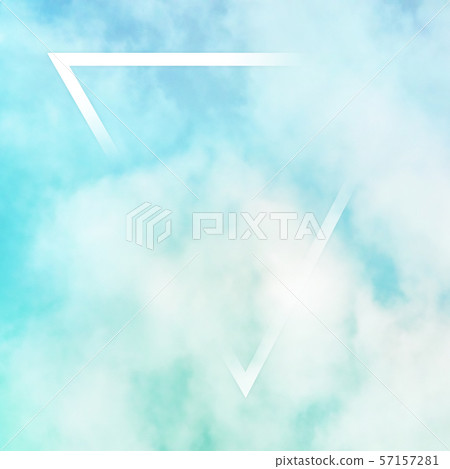 Teal blue sky background with soft clouds and a frame, an abstract design template with a place for Teal blue sky background with soft clouds and a frame, an abstract design template with a place for 57157281