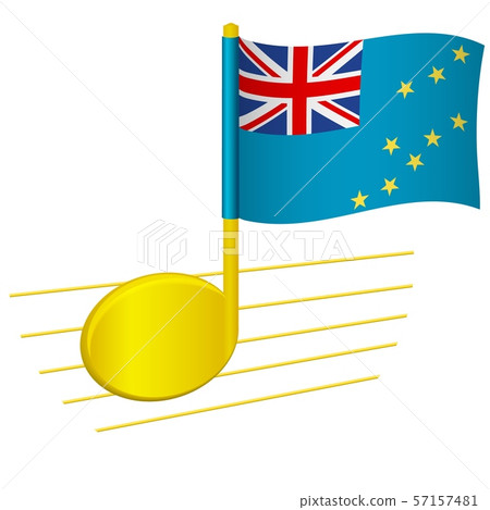 Tuvalu flag and musical note 57157481