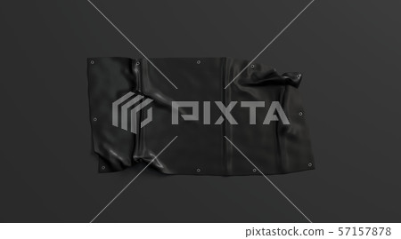 Blank Black Folded Stretch Banner Mockup On Stock