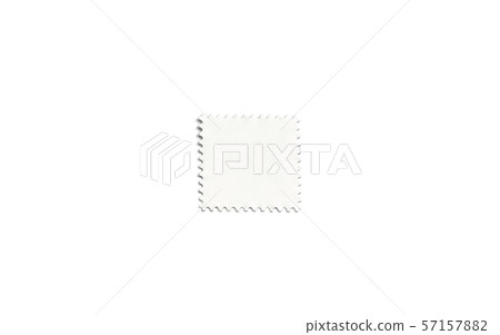 Blank white square postage stamp mockup, isolated 57157882