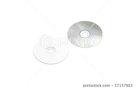 Blank white compact disk mockup, isolated, side view 57157883
