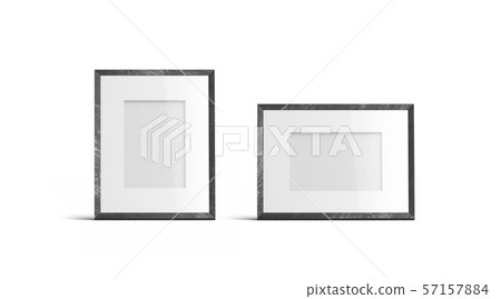 Blank white table photo frame vertical and horizontal mockup, isolated, 57157884