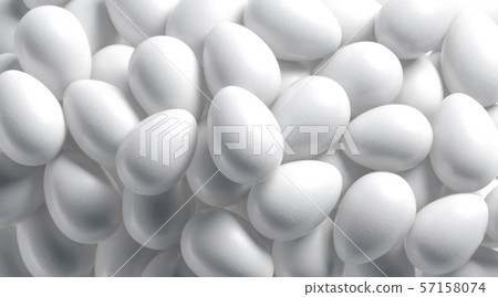 Blank white easter egg stack mock up Blank white easter egg stack mock up 57158074