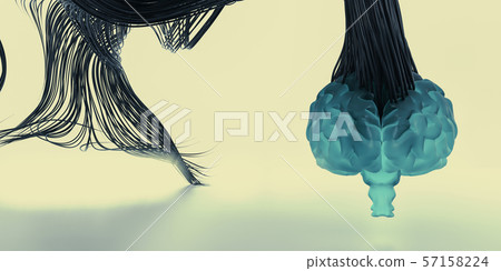 Blue human brain connected 57158224