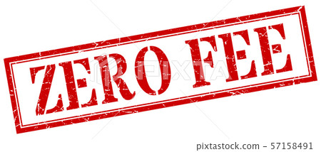 zero fee stamp. zero fee square grunge sign. zero 57158491
