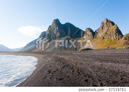 Hvalnes lava beach landscape, east Iceland Hvalnes lava beach landscape, east Iceland 57159781