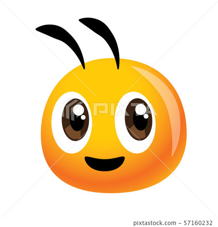 Vector of cute bee head mascot for farm or healthy natural food mascot - vector illustration emoji 57160232