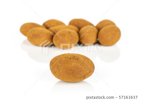 Chocolate cinnamon almond isolated on white Chocolate cinnamon almond isolated on white 57161637