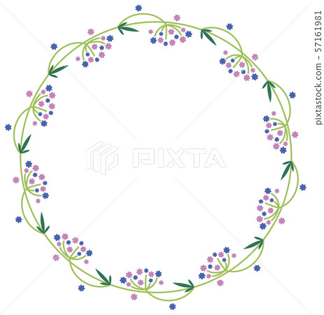 噴灑開花的小花框架紫色 噴灑開花的小花框架紫色 57161981