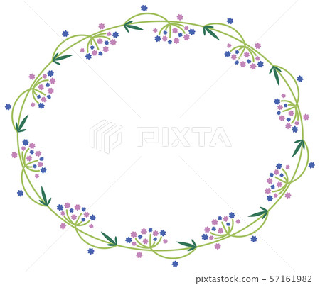 噴灑開花的小花框架紫色 57161982