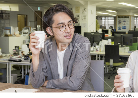 Men who make tea in the office Men who make tea in the office 57162663
