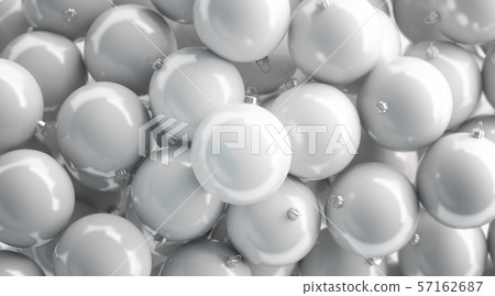 Download Blank White Christmas Tree Ball With Silver Stock Illustration 57162687 Pixta PSD Mockup Templates