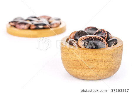 Stained purple bean isolated on white 57163317