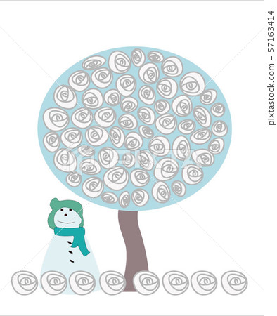 a tree in winter, illustration vector 57163414