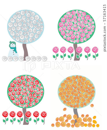 tree in four season, illustration vector 57163415