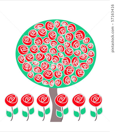 a tree in summer, silhouette vector a tree in summer, silhouette vector 57163416