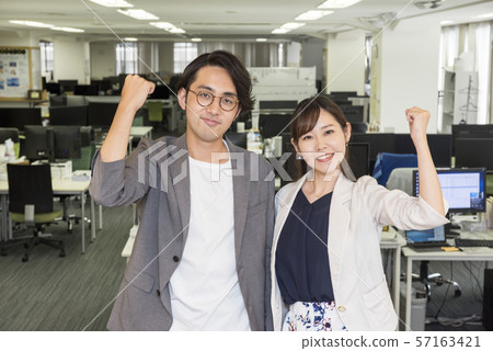 Men and women who fight in the office Men and women who fight in the office 57163421