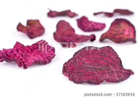 Dried red beetroot isolated on white 57163638