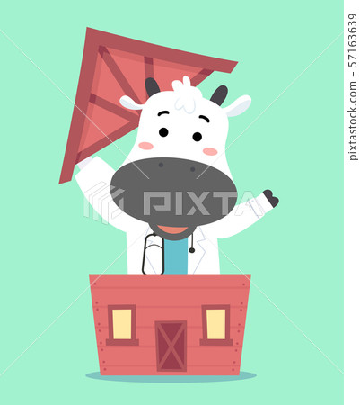 Cow Doc Vet Live Stock Barn Illustration 57163639