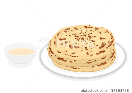 Holi Food Puran Poli India Illustration 57163758