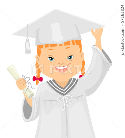 Kid Girl Down Syndrome Graduate Illustration Kid Girl Down Syndrome Graduate Illustration 57163824