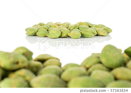 Green wasabi peanut isolated on white Green wasabi peanut isolated on white 57163834