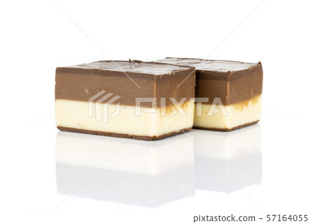 Two colours nougat isolated on white Two colours nougat isolated on white 57164055