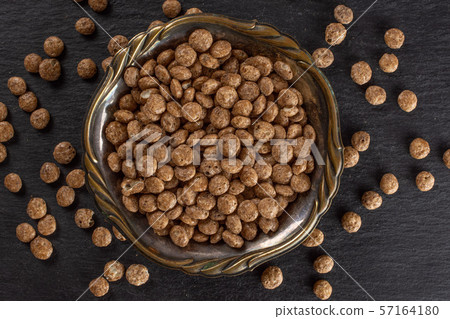 Choco balls cereal on grey stone 57164180