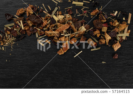 Mixed fruit tea on grey stone Mixed fruit tea on grey stone 57164515