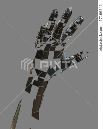Abstract robot hand. Metal hand 57166243