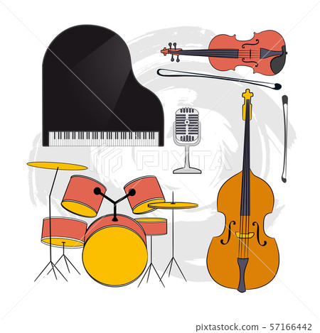 set of musical concert instruments - Stock Illustration [57166442] - PIXTA