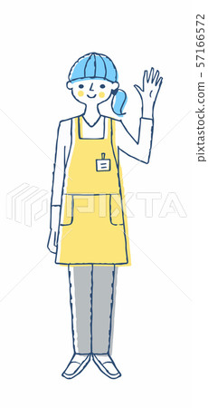 A young woman in an apron - Stock Illustration [57166572] - PIXTA