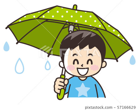 Smiling boy holding an umbrella 57166629