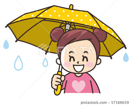Smiling girl holding an umbrella 57166639