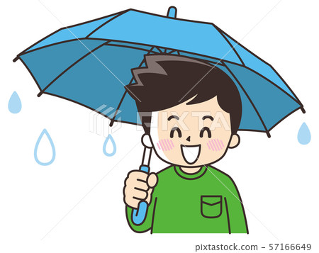 Smiling young man holding an umbrella 57166649