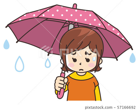 Depressed young woman with an umbrella Depressed young woman with an umbrella 57166692