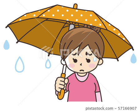 Depressed young woman with an umbrella 57166907