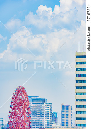 Osaka Umeda Ferris wheel and buildings Osaka Umeda Ferris wheel and buildings 57167224