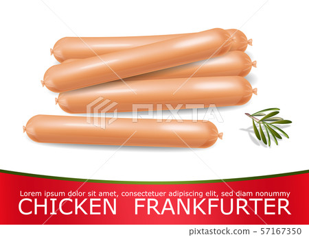 Chicken sausage Vector realistic. Product 57167350