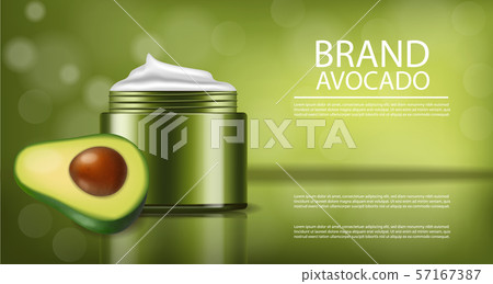 Avocado cream vector realistic. Product placement 57167387