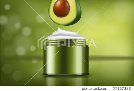 Avocado cream vector realistic. Product placement 57167388