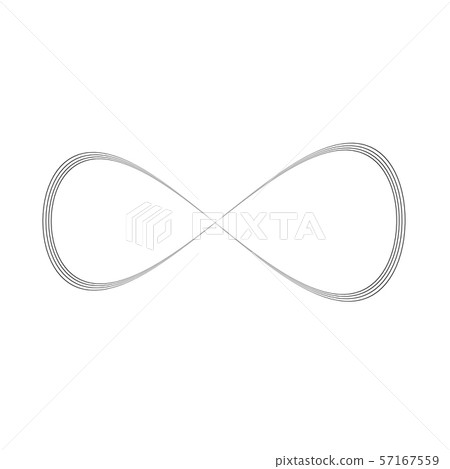 Infinity symbol of multiple thin black lines. Concept of infinite, limitless and endless. Simple Infinity symbol of multiple thin black lines. Concept of infinite, limitless and endless. Simple 57167559