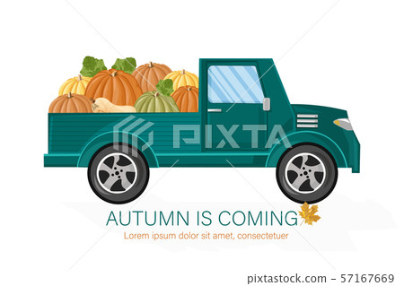 Van autumn harvest Vector. Harvest fall season Van autumn harvest Vector. Harvest fall season 57167669