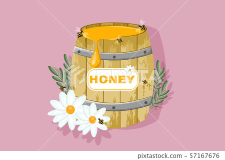 Honey barrel Vector. Fresh natural honey icon 57167676