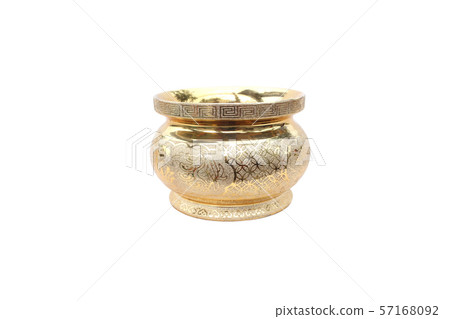 gold bowl on isolated white background 57168092