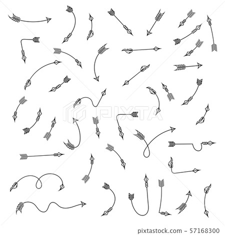 Black arrows. Hand drawn doodles 57168300