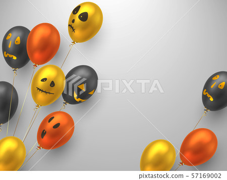 Halloween air balloons with monster faces. 57169002